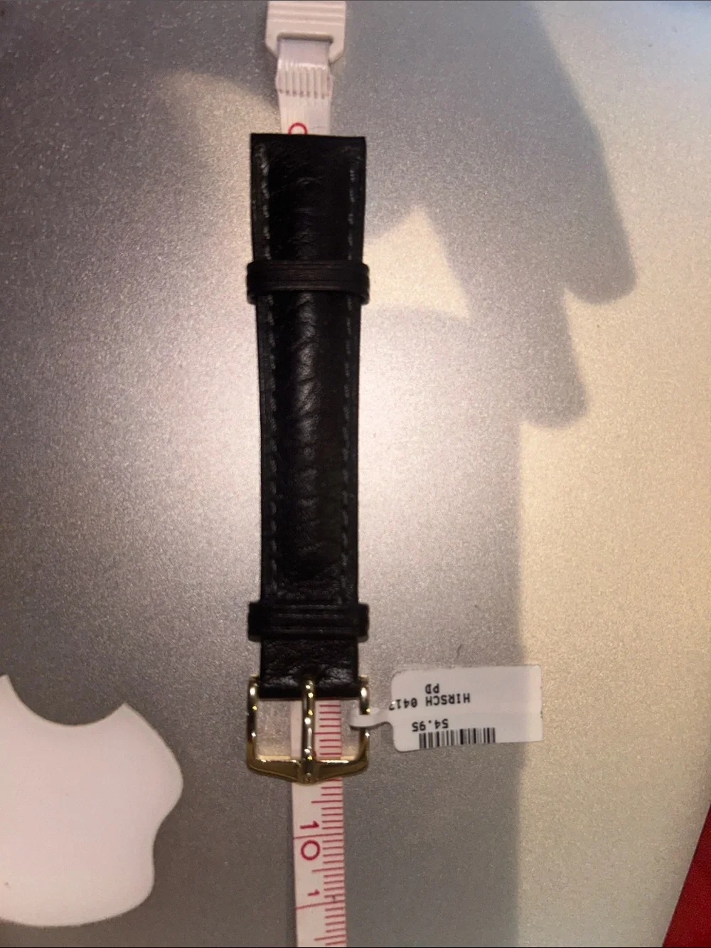 NOS Hypoallergenic Hirsch Camelgrain 16mm Black Leather Watch Band NWT
